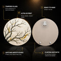 Golden Branches with walnut frame