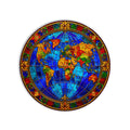 Stained Glass World Map product shot on white background
