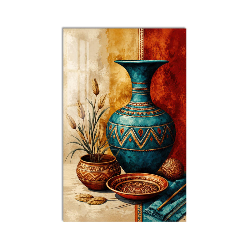 Turquoise Tribal Vessels product shot on white background