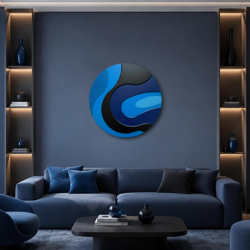 Glossy Blue Wave Swirl lifestyle view