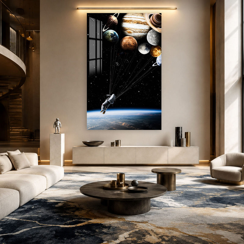 Artronauts Glass Print Planetary Flight Glass Wall Art