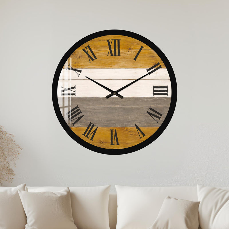 Rustic Timber Stripes with black frame