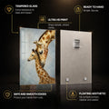 Tender Giraffes — tempered glass, ultra HD print, ready to hang