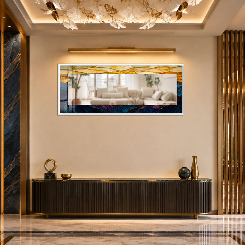 Gilded Mountain Layers with white frame