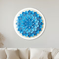 Azure Mandala Bloom with white frame