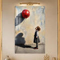 Girl With Red Balloon in a modern room