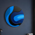 Glossy Blue Wave Swirl lifestyle view