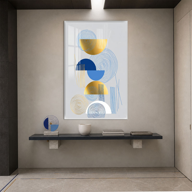 Blue And Gold Rhythm with white frame