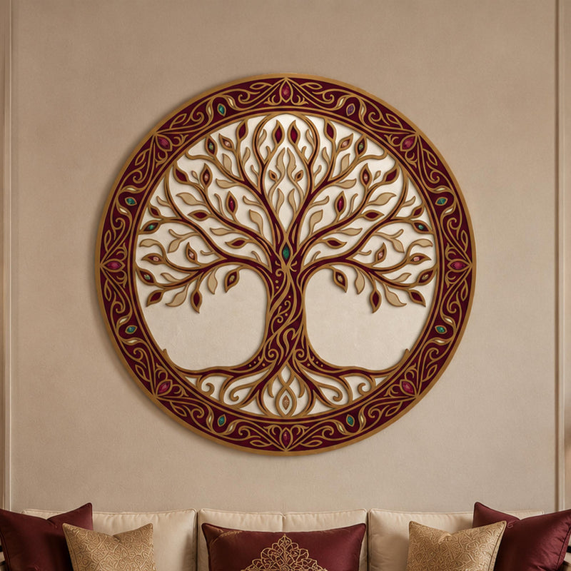 Jewelled Burgundy Tree Of Life lifestyle view