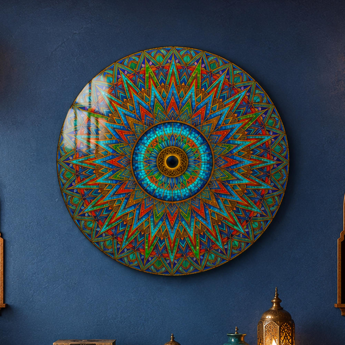 Radiant Guardian Eye — tempered glass, ultra HD print, ready to hang