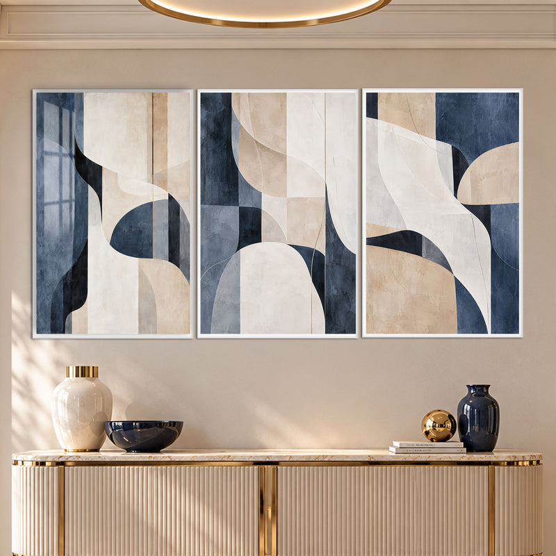 Navy Abstract with white frame