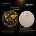 Gilded Compass World — tempered glass, ultra HD print, ready to hang