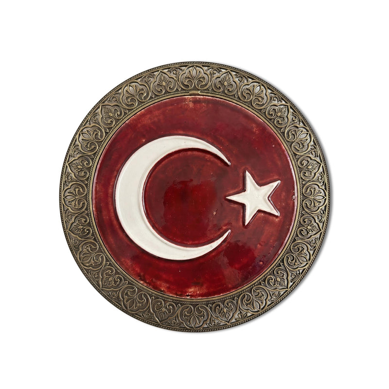 Crescent Star Emblem Plate product shot on white background
