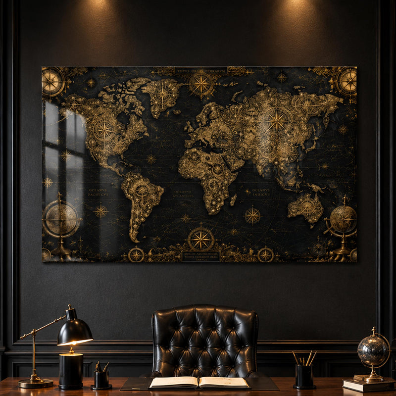 Gilded Explorer World Map lifestyle view