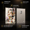 Fragmented Fashion Muse — tempered glass, ultra HD print, ready to hang