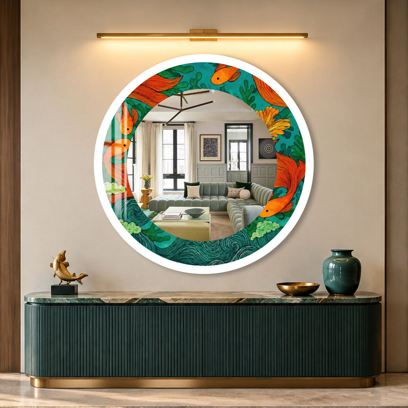 Koi Garden with white frame