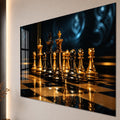 Artronauts Glass Print Golden Chess Standoff Glass Wall Art