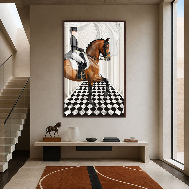 Modern Dressage with walnut frame
