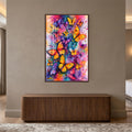 Kaleidoscope Butterfly Garden with walnut frame