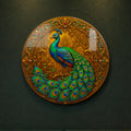 Regal Peacock — tempered glass, ultra HD print, ready to hang