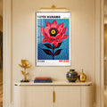 Dotted Red Bloom with silver frame