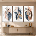 Abstract Botanical with walnut frame
