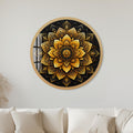 Golden Lotus Mandala with gold frame