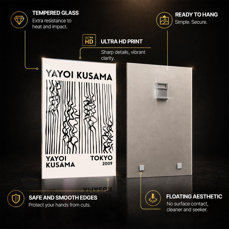 Tokyo Line Echoes — tempered glass, ultra HD print, ready to hang