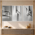 Sculptural Gray with white frame