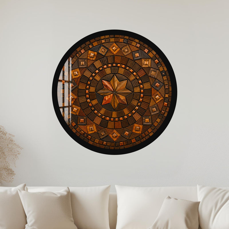 Amber Mosaic Star with black frame