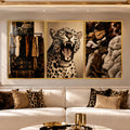 Leopard Luxury with gold frame