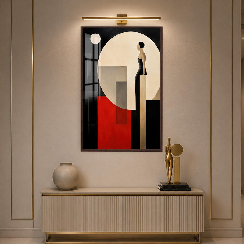 Woman Beyond The Circle with walnut frame
