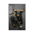 Golden Charging Bull product shot on white background