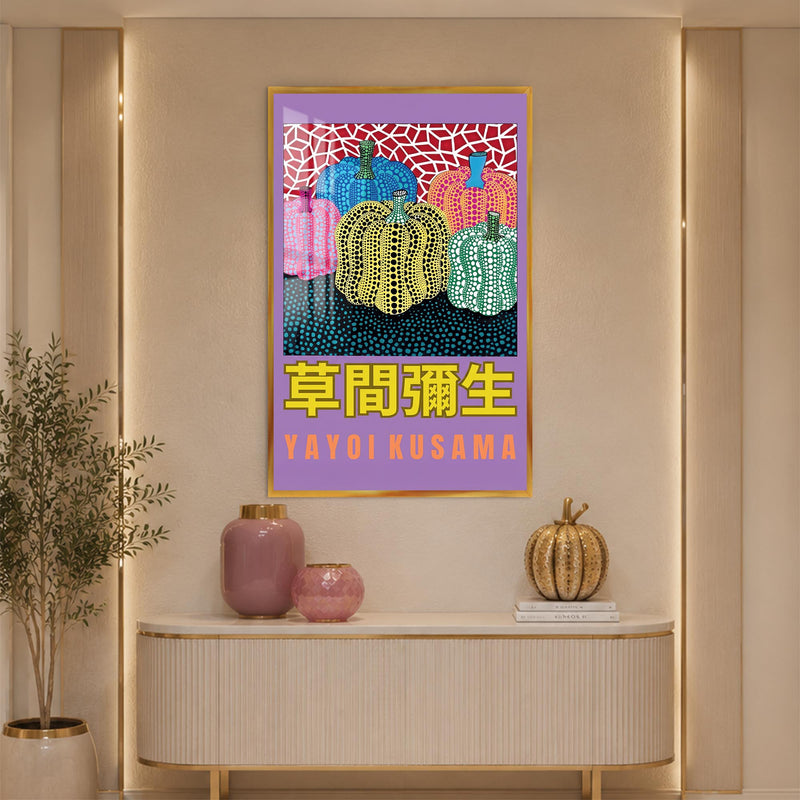 Dotted Pumpkin Parade with gold frame