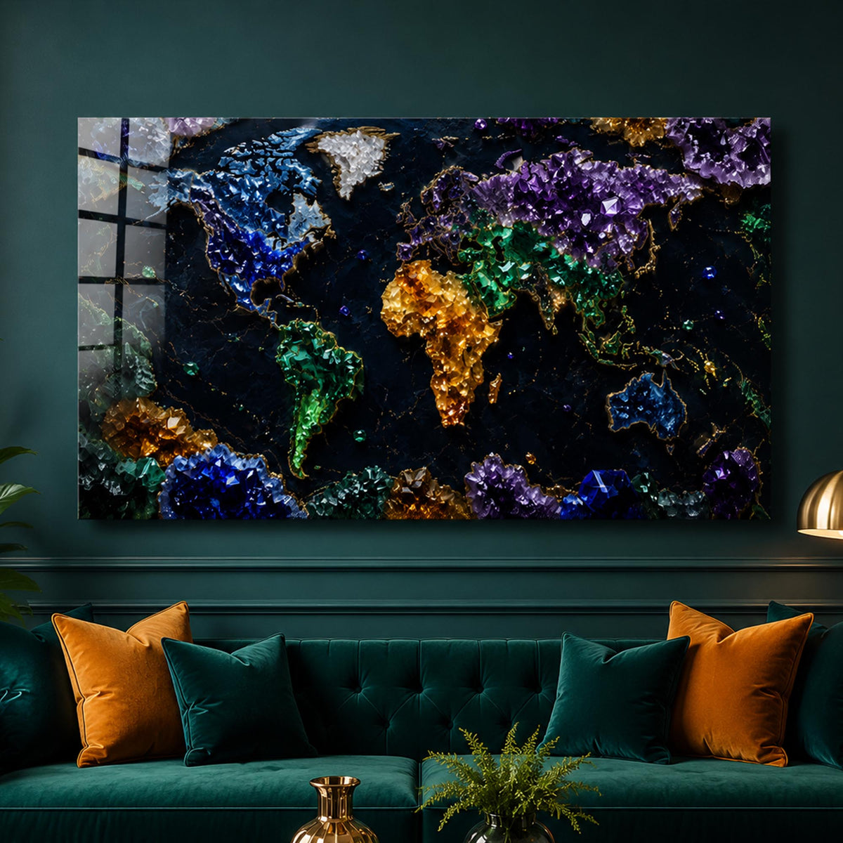 Crystal World Map lifestyle view