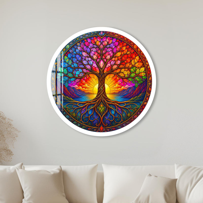 Rainbow Tree Of Life with white frame