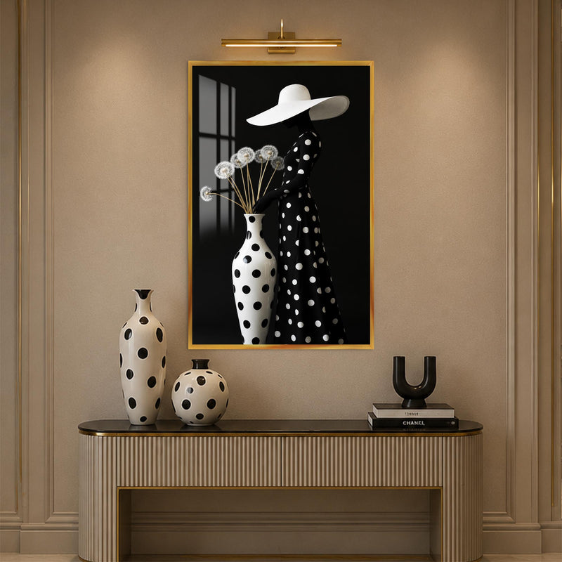 Polka Dot Elegance with gold frame