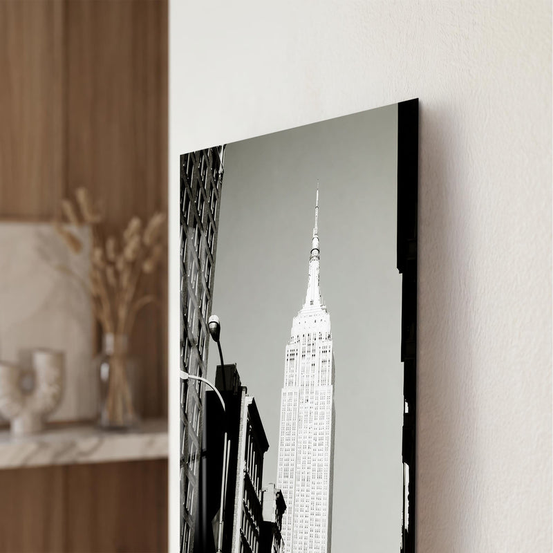 Artronauts Glass Print Empire State Monochrome Glass Wall Art
