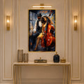 Elegant Bass Player with gold frame