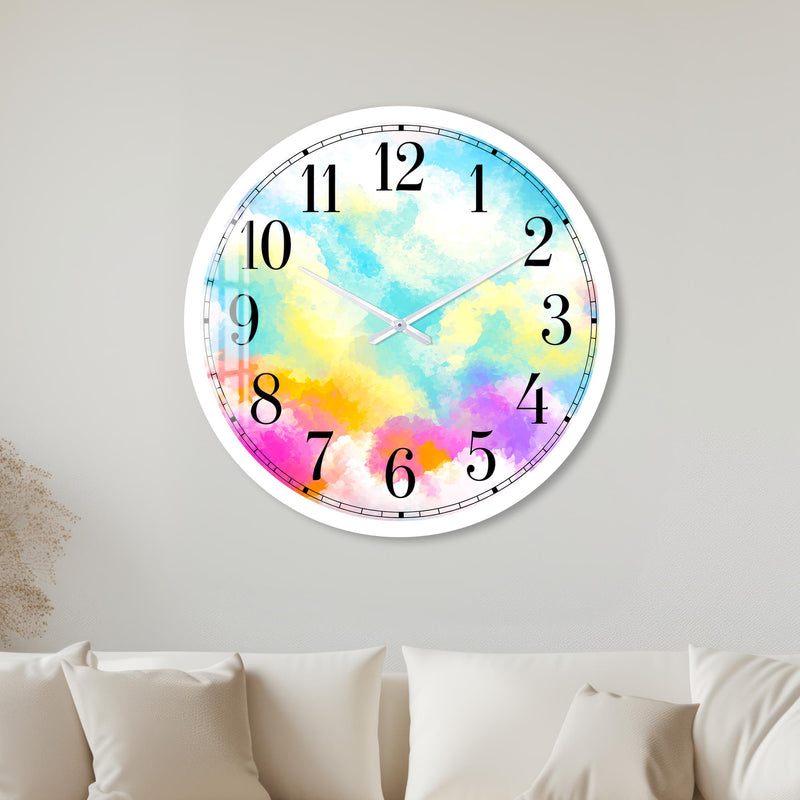 Pastel Colour Clouds with white frame