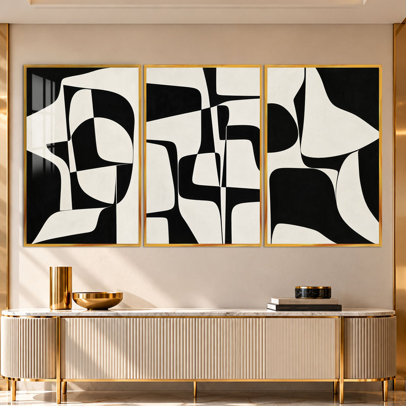 Monochrome Rhythm with gold frame