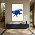 Artronauts Glass Print 12x18 cm | 4.7"x7.1" / Black Blue Horses in Motion Glass Wall Art
