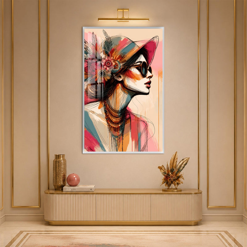 Bohemian Summer Muse with white frame