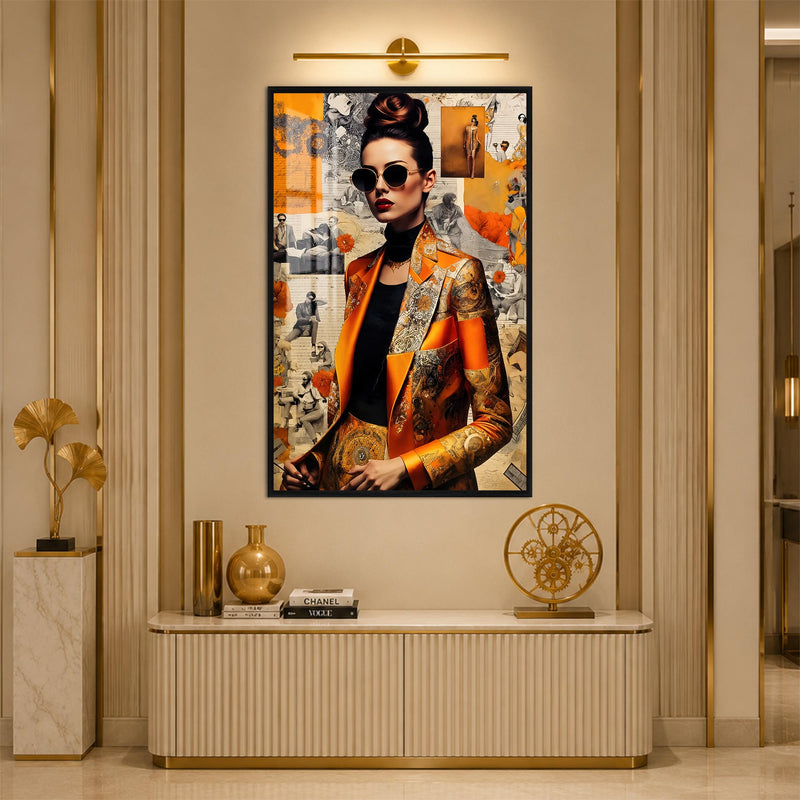 Orange Fashion Collage with black frame