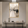 Rainy City Promenade with gold frame