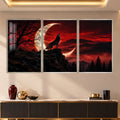 Crimson Moon Wolf with silver frame