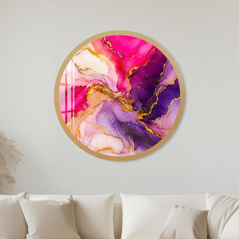 Magenta Amethyst Flow with gold frame