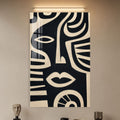 Artronauts Glass Print Midnight Tribal Faces Glass Wall Art