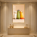 Three Curious Cats with gold frame