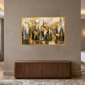 Golden World Metropolis with gold frame